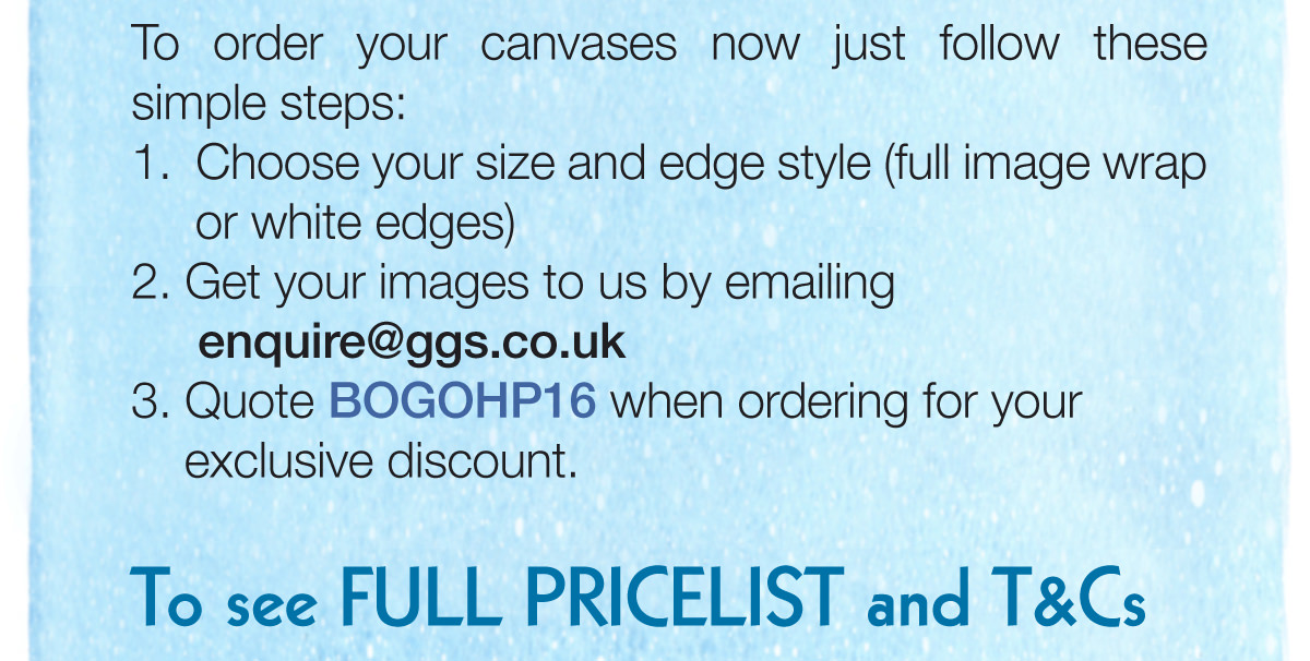 Order your canvas now by following three simple steps